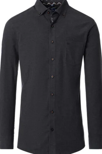 REDMOND Flanell Hemd anthrazit Comfort Fit Langarm