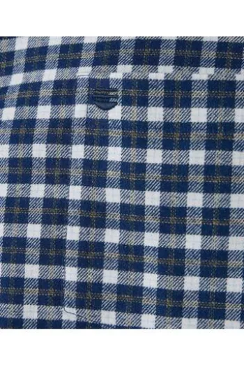 REDMOND Flanell Hemd blau kariert Comfort Fit Langarm