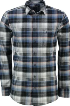 REDMOND Flanell-Hemd kariert Regular Fit Langarm