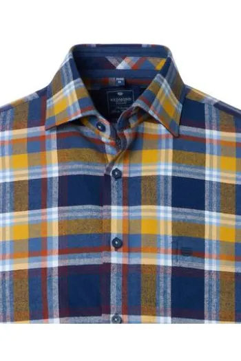 REDMOND Flanell Hemd Orange kariert