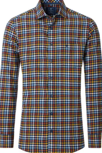 REDMOND Flanell Hemd Orange kariert