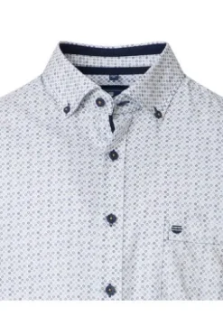 REDMOND Hemd blau gemustert Comfort Fit Langarm