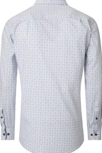 REDMOND Hemd blau gemustert Comfort Fit Langarm