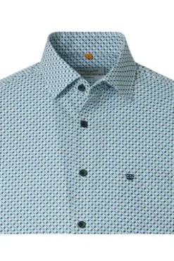 REDMOND Hemd blau gemustert Comfort Fit