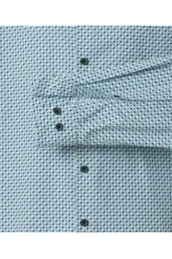 REDMOND Hemd blau gemustert Comfort Fit