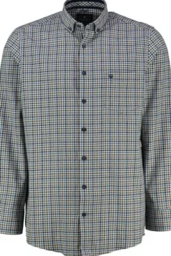 REDMOND Hemd braun kariert Comfort Fit Langarm Button-Down