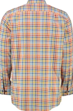 REDMOND Hemd gelb kariert Regular Fit Langarm Button-Down