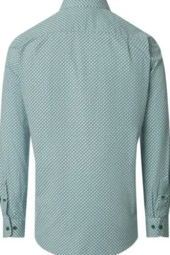 REDMOND Hemd grün gemustert Comfort Fit