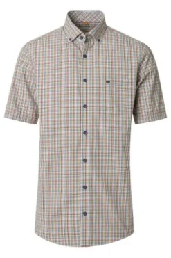 REDMOND Hemd terra kariert Comfort Fit Kurzarm