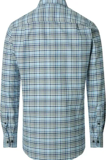 REDMOND Oxford Karo Hemd blau kariert Comfort Fit