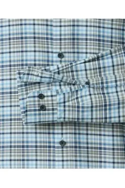 REDMOND Oxford Karo Hemd blau kariert Comfort Fit