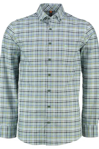 REDMOND Oxford Karo Hemd grün kariert Comfort Fit