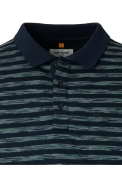 REDMOND Polo-Shirt grün gestreift