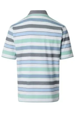 REDMOND Polo-Shirt grün gestreift