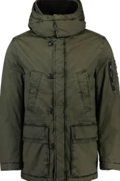 S4 JACKETS Parka mit Felleinsatz und abnehmbarer Kapuze oliv