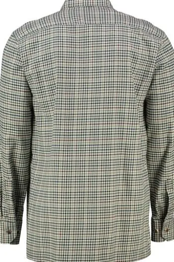 SKOGEN Flanell Hemd oliv/braun kariert Regular Fit Langarm mit Brusttasche