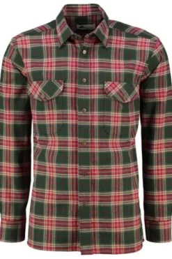 SKOGEN Flanell Hemd oliv kariert Regular Fit Langarm