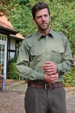 SKOGEN Jagd-Hemd beige Regular Fit Langarm