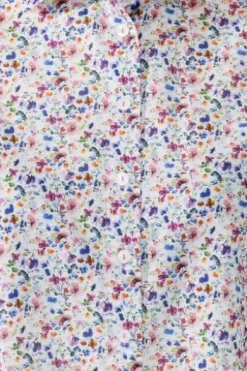 SOMMERMANN Bluse Blau-multicolour geblümt Kurzarm