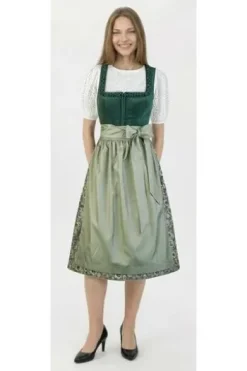 SPIETH & WENSKY Dirndl Gloria dunkelgrün 70er Rocklänge