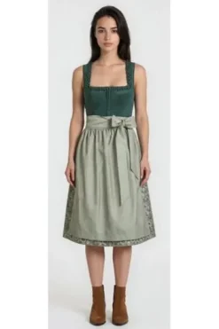 SPIETH & WENSKY Dirndl Gloria dunkelgrün 70er Rocklänge