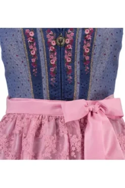 SPIETH & WENSKY Dirndl Hibiskus blau/rosa
