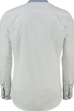 SPIETH & WENSKY Hemd Fiersbach weiss/blau Slim Fit Langarm