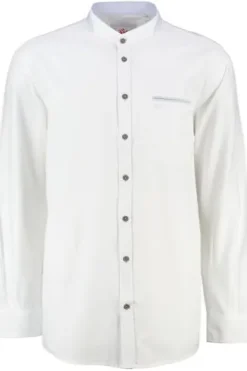 SPIETH & WENSKY Hemd Haibach weiss/m.blau einfarbig Slim Fit