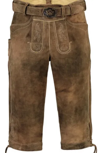SPIETH & WENSKY Leder-Kniebundhose Vittorio mit Gürtel biber Ziegenleder