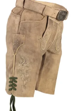 SPIETH & WENSKY Leder Shorts Gebirgsjäger sandstein