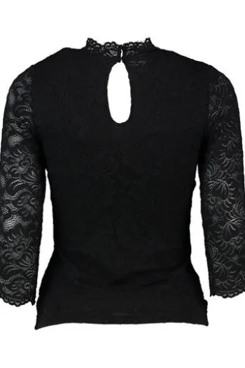 SPIETH & WENSKY Spitzenshirt Amberg schwarz 3/4-Arm in edler Optik