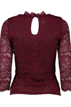 SPIETH & WENSKY Spitzenshirt Amberg bordeaux 3/4-Arm in edler Optik