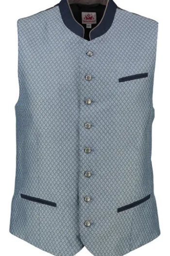 SPIETH & WENSKY Weste Daniel blau im Jacquard-Dessin