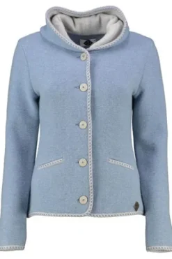 STAPF Strickjacke Malwine hellblau hochwertiger Linksstrick Made in Österreich