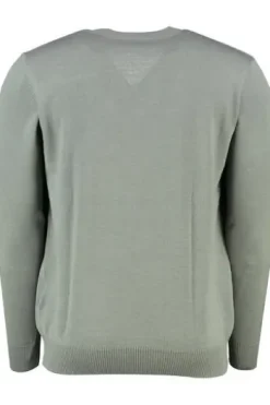 V-Ausschnitt Pullover foggy teal einfarbig