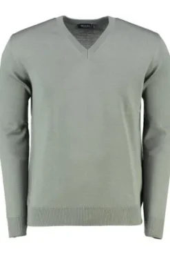 V-Ausschnitt Pullover foggy teal einfarbig