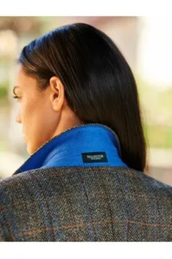 WELLINGTON OF BILMORE Harris-Tweed-Blazer Carola green blue herringbone kariert