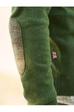 WELLINGTON OF BILMORE Lambswool V-Ausschnitt Pullover Jack racing green