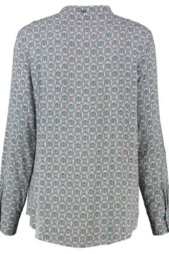 WHITE LABEL Bluse hellblau gemustert Langarm