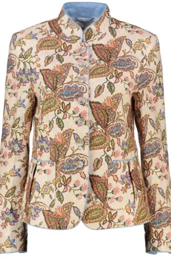 WHITE LABEL Leinen-Janker Beige-multicolour gemustert