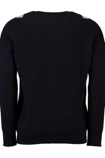WILLIAM LOCKIE Lambswool Rauten-Pullover marine